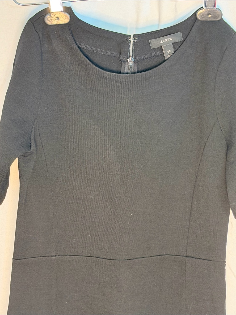 J. Crew Black Midi Sheath Dress with Short Sleeves - Picture 2 of 7